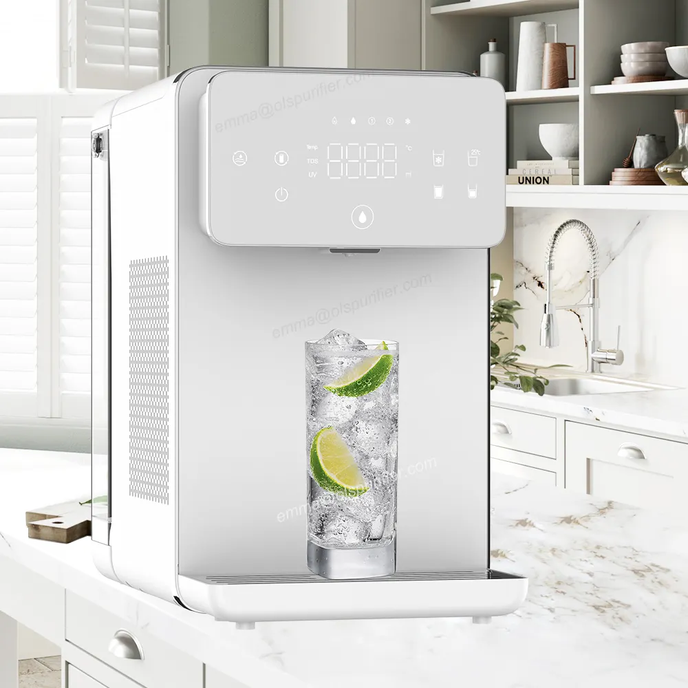 Refrigerador de água de bancada com sistema ro, dispensador de água potável sem toque