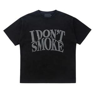 T-shirt en strass personnalisé, nouvelle arrivée, streetwear, faible MOQ, unisexe - Product Image 1