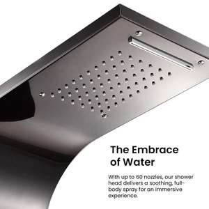 Panel de Ducha de Acero Inoxidable 304 Montado en la Pared con Cascada y Chorro de Spa, Panel de Ducha LED Multifunción para Baño - Product Image 2