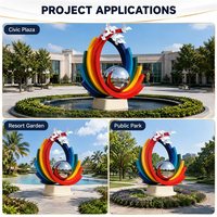 Escultura de Pájaro Arcoíris de Acero Inoxidable de Lujo, Diseño Nuevo, Espejo con Forma de Paloma, Arte Colorido para Plaza, Parque, Resort, Jardín, Exterior, Tamaño Personalizado