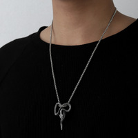 Europe Amérique Hommes Punk Chandail Chaîne Collier Gothique Noir Acier Inoxydable Enchevêtré Serpent Pendentif Collier