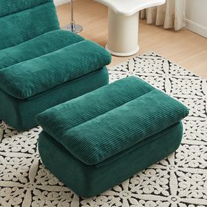 High Corduroy Compressed <b>Couch</b> Modern Design Chaise <b>Sleeper</b> Sofa with Ottoman For Living Room, Apartment, Bedroom, Study Room - Product Image 5