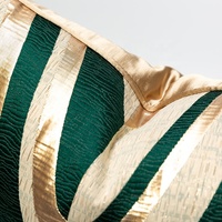 Housse de coussin de luxe à motif ondulé vert et or, taie d'oreiller carrée décorative pour lit, canapé et siège 45*45CM 50*50CM