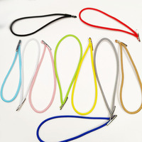 Blanc artisanat élastique cordon barbelé chaîne ronde extensible corde boucle attache bande avec extrémités en métal pour sacs vêtements chaussures chapeaux