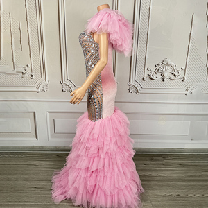 Novance Y4050 Novos Trending Produtos 2025 Tulle Puffy Saia Sereia Hem Pink Princess <span class=keywords><strong>Prom</strong></span> Dresses Photoshoot Vestidos para As Mulheres - Product Image 5