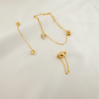 Fermoirs plaqués or 18 carats pour bijoux, fermoir anti-chute avec chaîne