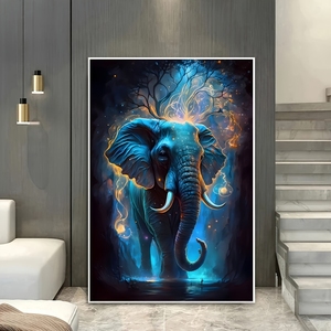 Éléphant moderne <span class=keywords><strong>Pop</strong></span> <span class=keywords><strong>Art</strong></span> toile <span class=keywords><strong>peinture</strong></span> mesure adapté à la décoration salons et chambres affiches sur toile - Product Image 6