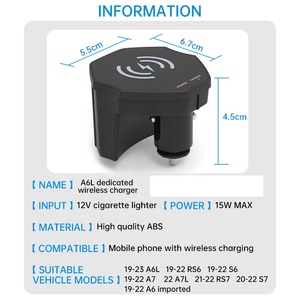 Cargador Inalámbrico Magnético CARSOUL para <span class=keywords><strong>Audi</strong></span> A6 C8/A7 S6 2019-2023, Carga Rápida de 15W MÁX., Instalación sin Pérdidas de 12-24V, Interior - Product Image 6