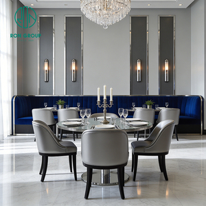 Sofá de Lujo con Estructura de Acero Inoxidable y Tapicería de Terciopelo, Silla y Mesa para Hotel, Restaurante, Cafetería, Muebles para Cafetería - Product Image 3