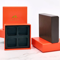 Boîte cadeau en carton rigide de luxe avec séparateurs, 4 compartiments, pour chocolats, bonbons, dattes, petite boîte à chocolat, personnalisable avec logo