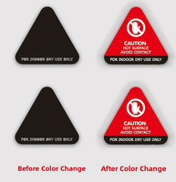Autocollants d'avertissement de haute température, étiquettes thermosensibles à changement de couleur pour surfaces chaudes, avertissement de brûlure, étiquette de prudence
