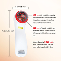 Appareil de thérapie laser pour la guérison des blessures chez les chiens, 808 nm 650 nm, affichage du temps, portable, durable, garantie 1 an, AC 110-220V, pour soulager la douleur