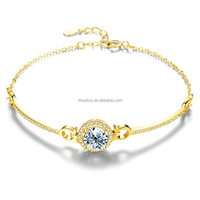 Bracelet tennis rond en pierre de Moissanite certifié GRA pour femmes Bracelet de forme géométrique Bijoux de luxe en argent sterling 925