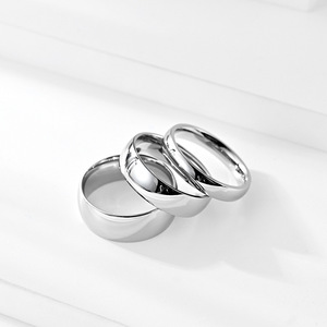Inside Outside Arc Simple Glossy Titanium Steel Mirror Gold-plated Blank <b>Ring</b> Men's Single <b>Couple</b> <b>Rings</b> Little Finger <b>Ring</b> - Product Image 4