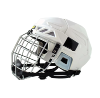 Casque de hockey sur glace en gros, casque de patinage, coque ABS, grille en acier, mentonnière PC, rembourrage EPS, réglage arrière, unisexe