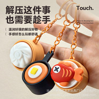 Promotie Squishy Speelgoed Trend 2026 Realistische Stoombroodjes & Fruitvormige Popknop Sleutelhanger Mini Eten Thema Decompressie Speelgoed