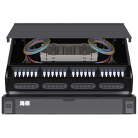 Rak Panel Patch serat optik 48-Core 24-Port, rak dipasang di 19 inci LC Port tertutup tahan debu tinggi 1u