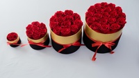 Roses éternelles pour un cadeau de saint-valentin, fleurs tenue longue durée, pour la saint-valentin, avec une boîte ronde, vente en gros,