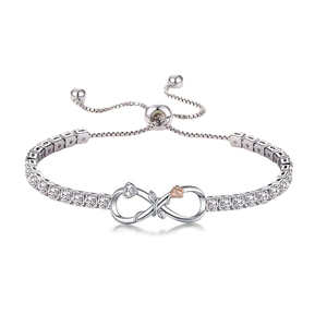 Bracelet Symbole Infini Chiffre 8 pour Femme, Bijoux en Cuivre et Zircon Cubique pour la Fête des Mères, Vente en Gros, Commande en Gros - Product Image 4