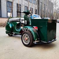 Mini-remorque alimentaire mobile électrique compacte à 3 roues pour la vente de glaces et desserts, avec grand espace de rangement, idéale pour les parcs et les plages