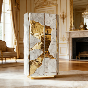 Gold Brass Copper Base Elegant Design Storage Luxury Modern Bar Cabinet for Home Living Room Villa Office - Product Image 4
