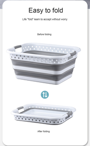 Space Saving Pop up <strong>Small</strong> Folding Storage Container Plastic Collapsible Laundry <strong>Basket</strong> Foldable Laundry <strong>Basket</strong> with <strong>Handle</strong> - Product Image 3
