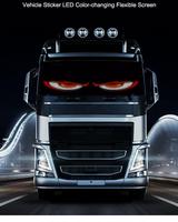 2 uds 16*96 Dynamic Devil Eyes Panel LED pantalla coche Flexible parabrisas luz tablero inteligente desplazamiento mensaje suave LED animación