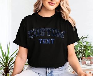 Fantastique Premium Qualité Usine En Gros <span class=keywords><strong>Strass</strong></span> Lettre et Mots Noir <span class=keywords><strong>T</strong></span>-<span class=keywords><strong>shirt</strong></span> Sur Mesure - Product Image 6