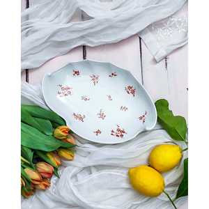 Plateau décoratif Daniele F. Richard Ginori avec fleurs rouges - Product Image 4