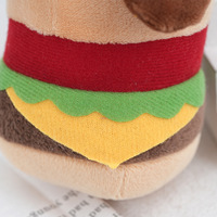 10cm Kawaii dessin animé Mini peluche Hamburger chiot chien en peluche porte-clés jouets doux mignon chien porte-clés peluche animaux jouets sac breloques