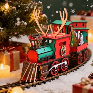 Rompecabezas Tridimensional <span class=keywords><strong>de</strong></span> Madera, Modelo <span class=keywords><strong>de</strong></span> Tren Navideño, Juguete Educativo <span class=keywords><strong>para</strong></span> Estudiantes Mayores <span class=keywords><strong>de</strong></span> 14 Años, Ensamblaje DIY, Regalo <span class=keywords><strong>para</strong></span> Niños - Product Image 2