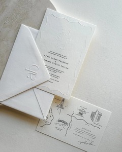 Tarjetas de Invitación de Boda Modernas y de Lujo, Diseño 3D Pop-up, Acabado Mate Ecológico, Bordes Troquelados, Papel - Product Image 6