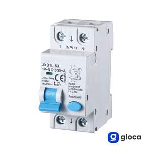 Interruptor Diferencial RCBO Gloca JXB1L 1P+N C16 30mA 6kA Clase A, Montaje DIN, Protección Eléctrica - Product Image 2