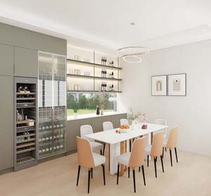 Armoires de cuisine sur mesure 2025, finition PET, armoires en bois, armoires de cuisine à ouverture vers le bas pour projet de villa - Product Image 3