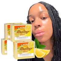 Savon de Bain Solide Artisanal au Citron, Traitement à Froid, Ingrédients Biologiques, Exfoliant, Élimination des Taches Brunes, Hydratant, Éclatant