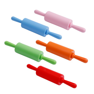 Silicone Rolling Pin With Pp Handle Non <b>Stick</b> Baking Tool For Dough Pastry Kids Use Sky Blue - Product Image 2