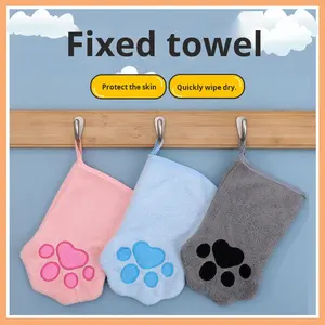 Sıcak Satış Kolay Temizlenen Banyo Temizlik Havlusu Malzemeleri Evcil Hayvan Havlusu Eldiven Tarzı Köpek ve Kedi Mercan Kadife Hızlı Kuruyan Emici - Product Image 2