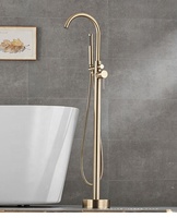 Robinet de douche et baignoire autoportant KEDAH à 2 poignées, en laiton, avec cartouche céramique et débit contrôlé, garantie 5 ans