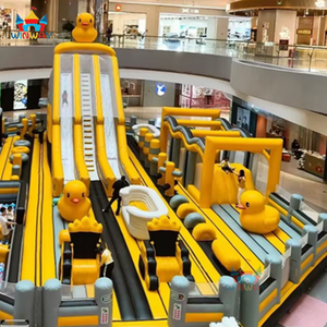 Parcours d'obstacles gonflable géant en forme de canard jaune 20x15m en PVC 0,55mm pour parc d'attractions pour enfants - Product Image 5