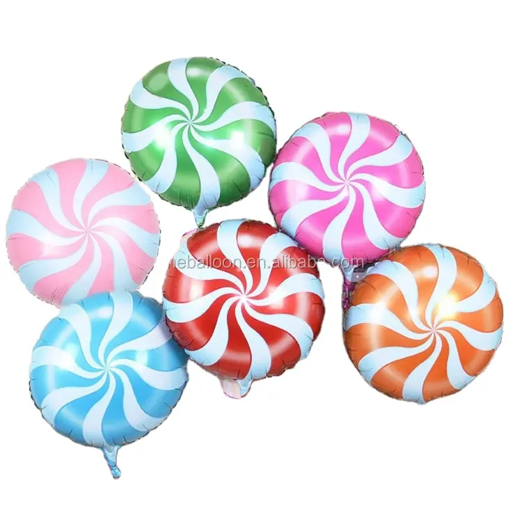 Balões de hélio infantis de 18 polegadas, balões redondos para doces, brinquedos em forma de pirulito