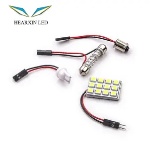 Dome Panel light PCB 12SMD 5050 LED Auto Car Top Dome Light For Interior Reading Roof light with T10 BA9S S8.5 Festoon Bulb
