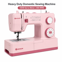 Machine à coudre domestique robuste MYSEW, moteur servo 100W, 800 tr/min, haute vitesse, pour denim 12 couches, avec 23 motifs intégrés