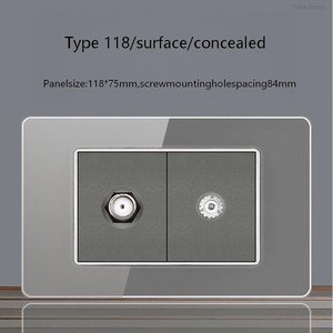 Prise murale TV standard américaine CAT5, adaptateur module RJ45, port ordinateur, câble réseau + prise murale TV - Product Image 6