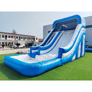 Castillo Inflable Comercial Azul con Tobogán Acuático, Parque Acuático Inflable Gigante con Piscina para Parque Acuático - Product Image 1