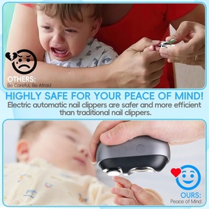 New 3-in-1 Electric Kids Nail Clipper with Night <b>Light</b> <b>USB</b> <b>Rechargeable</b> Smart Baby Nail Shiner Cutter - Product Image 4