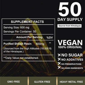 Complément alimentaire liquide à base de résine de shilajit de l'Himalaya, plus de 85 oligo-éléments, 50 g, soutien immunitaire pour adultes - Product Image 4