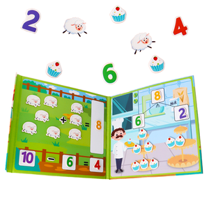 Livre de puzzle de maths en feutre éducatif, jeux d'autocollants pour jeux d'apprentissage précoce, jouets pour enfants, bébés et enfants d'âge préscolaire, nouveauté - Product Image 1