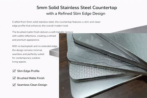 Mueble de Cocina para Exteriores, Acero Inoxidable 304, Estilo Shaker Modular, Cocina para Patio <span class=keywords><strong>con</strong></span> Encimera de Acero Inoxidable Sólido de 5 mm - Product Image 6