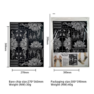 Pochoirs <span class=keywords><strong>de</strong></span> tatouage au henné <span class=keywords><strong>pour</strong></span> mains et pieds, grande taille, motif floral vintage, <span class=keywords><strong>pour</strong></span> <span class=keywords><strong>peinture</strong></span> corporelle, étanches, creux, modèles autocollants Mehndi au henné - Product Image 2