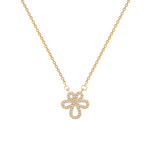Collier à pendentif en forme de fleur pour femme, collier une pièce classique en acier titane - Product Image 6